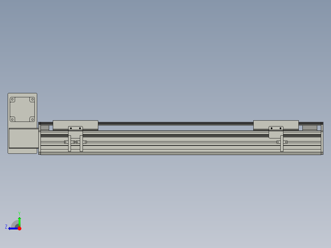 直线模组WG-LHB12-S450-LU设计图纸右视图