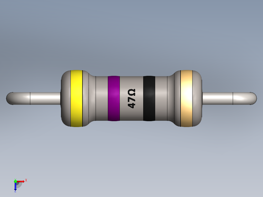 电容器 二极管 电阻器-Resistor 47 Ohm俯视图