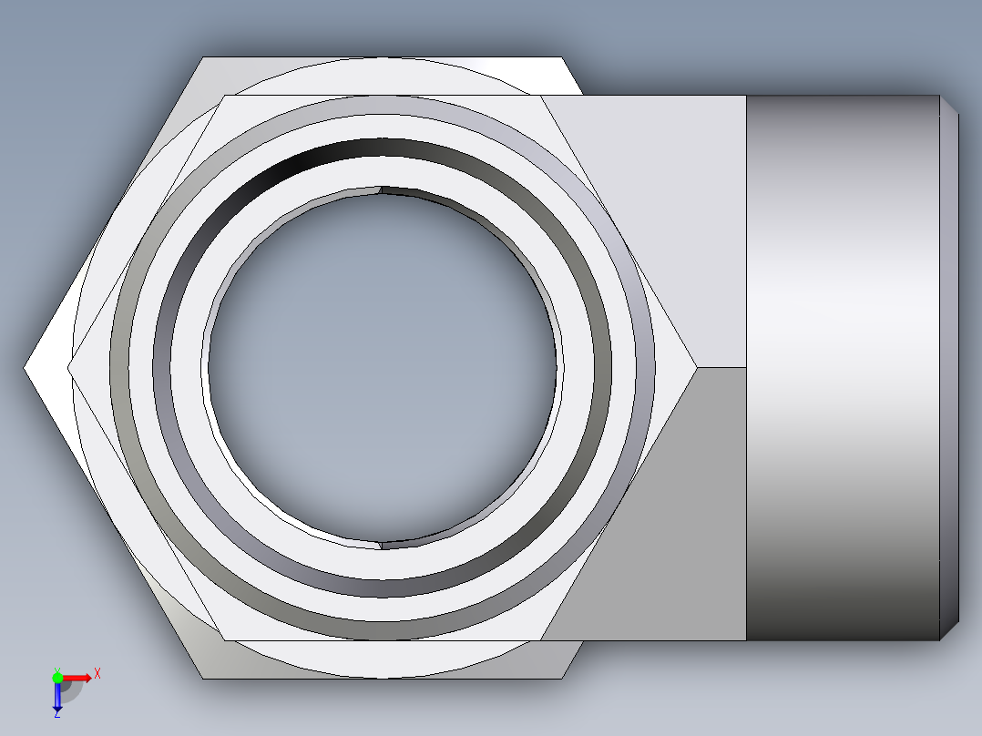 卡套式工业通用硬管接头EO_Adjustable_locknut_run_tee_LEE28LMOROMDCF俯视图
