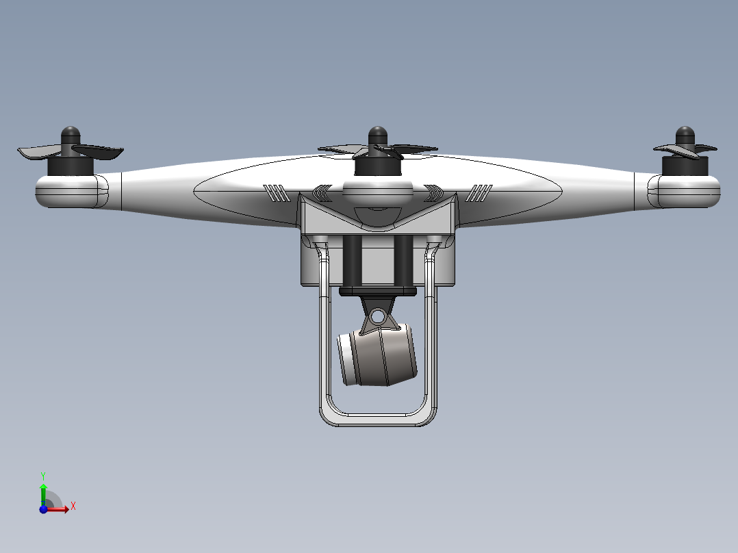 Camera Drone四轴无人机造型前视图