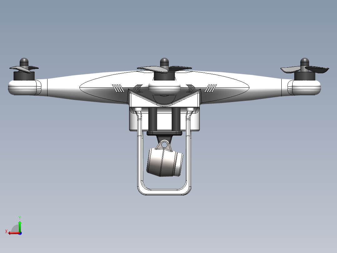 Camera Drone四轴无人机造型后视图