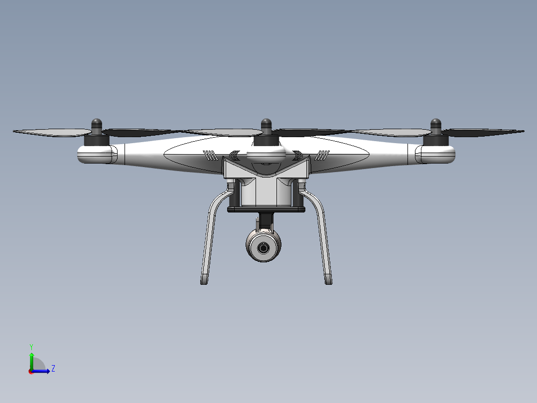 Camera Drone四轴无人机造型左视图