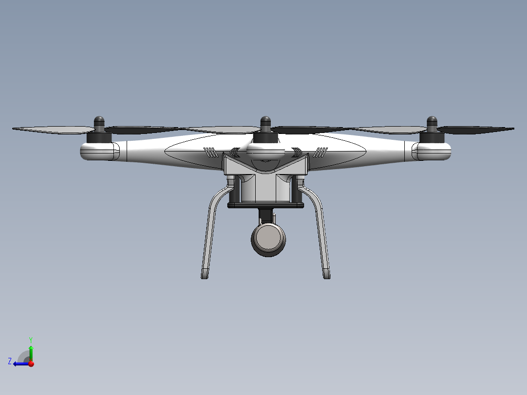 Camera Drone四轴无人机造型右视图