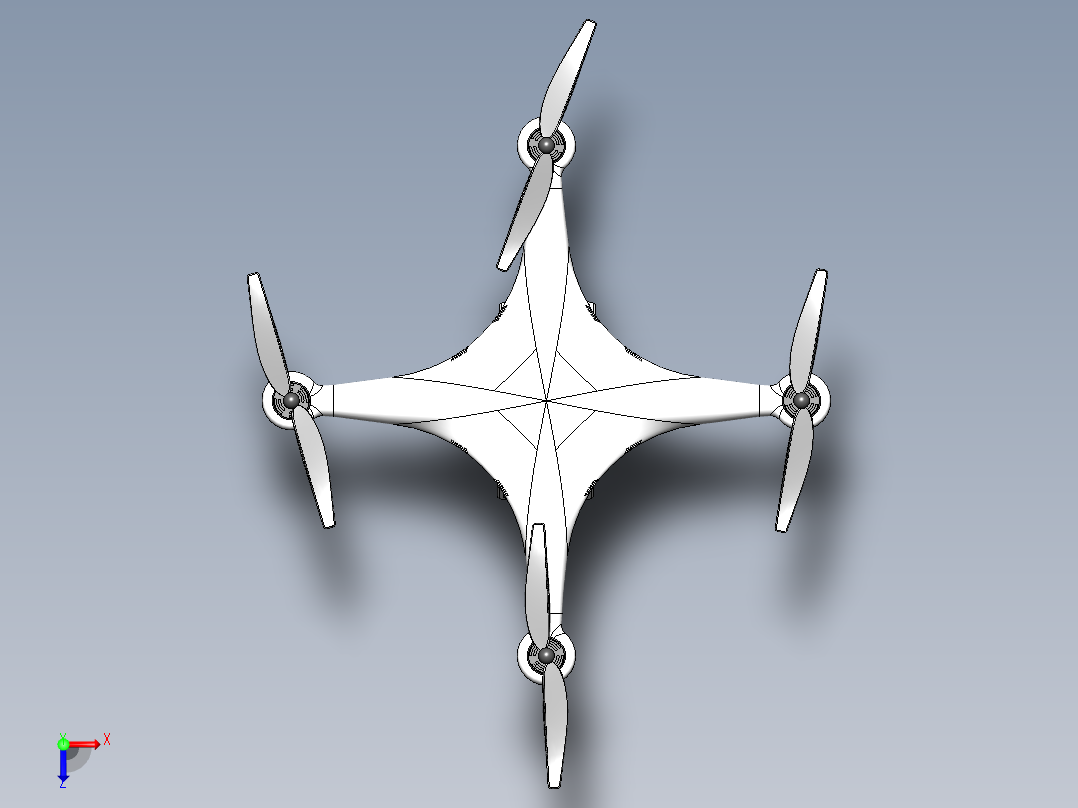 Camera Drone四轴无人机造型俯视图