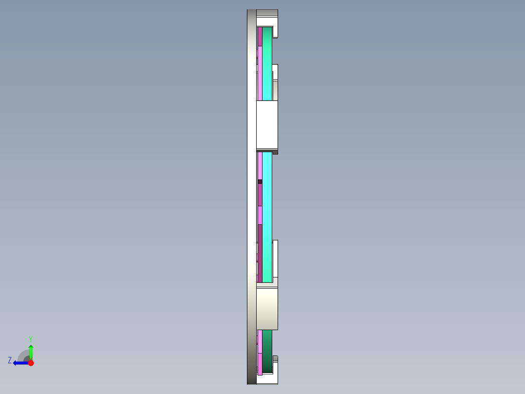 快门装配旋转开启模型右视图
