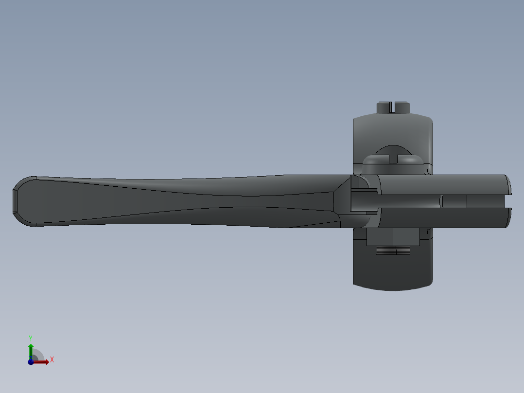 摩托车-车把控制杆前视图