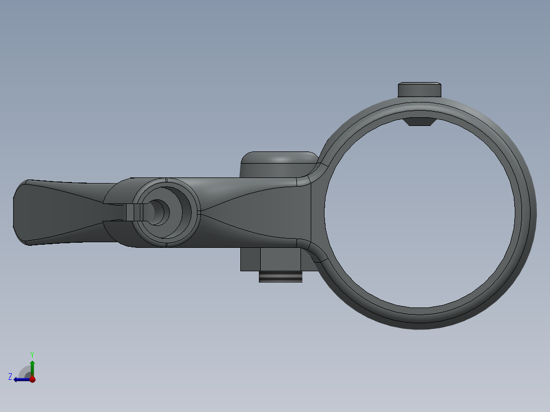 摩托车-车把控制杆右视图