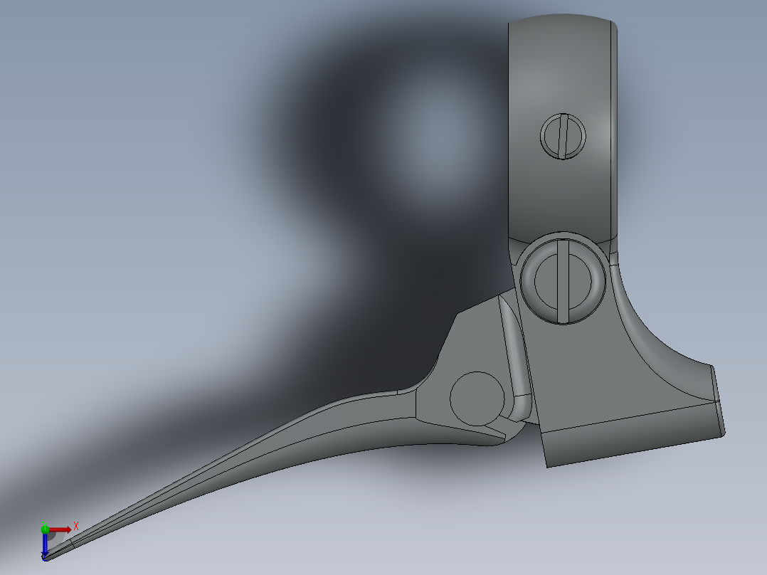 摩托车-车把控制杆俯视图