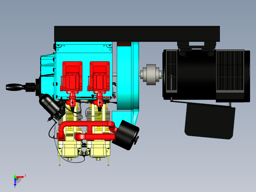 Petter ph2发电机模型3D图纸 IGS格式俯视图