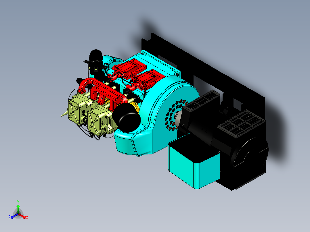 Petter ph2发电机模型3D图纸 IGS格式正等轴测图