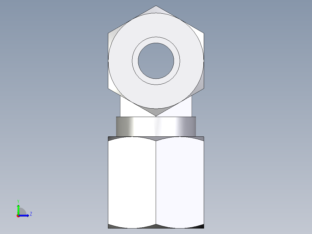 卡套式工业通用硬管接头EO_Union_tee_T06LL71左视图