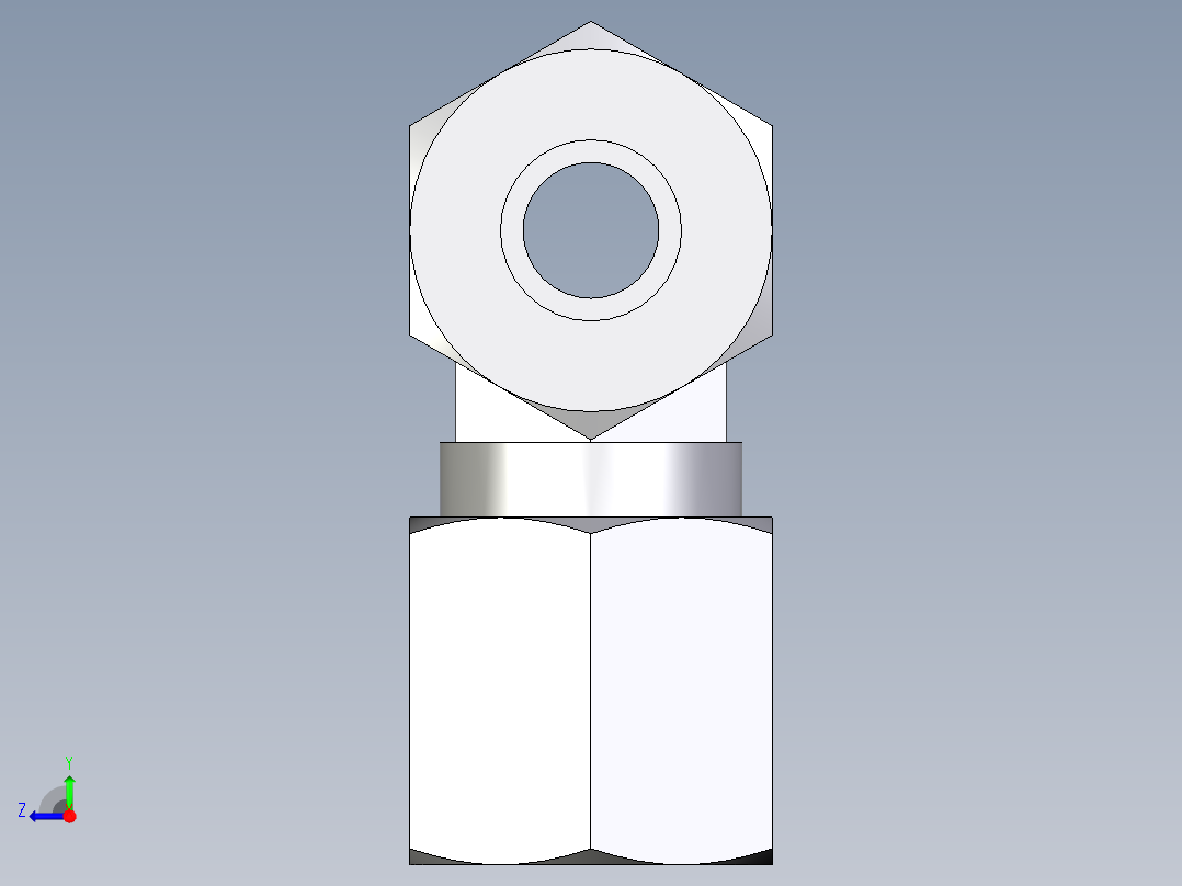 卡套式工业通用硬管接头EO_Union_tee_T06LL71右视图