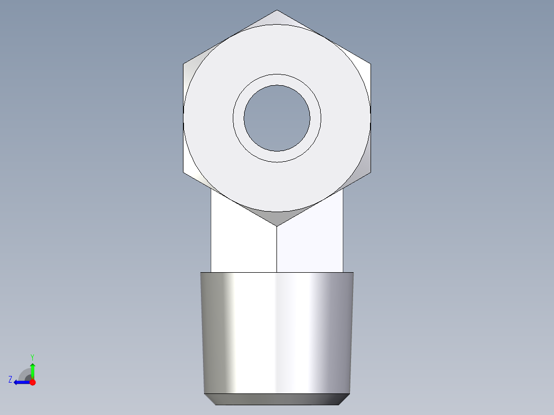 卡套式工业通用硬管接头EO_Male_stud_run_tee_TE08LR71右视图