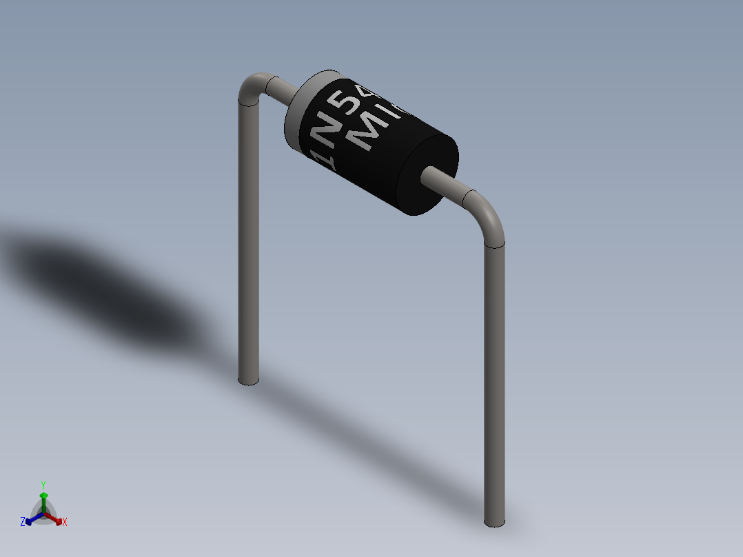 电容器 二极管 电阻器-Rectifier Diode 1N5406正等轴测图