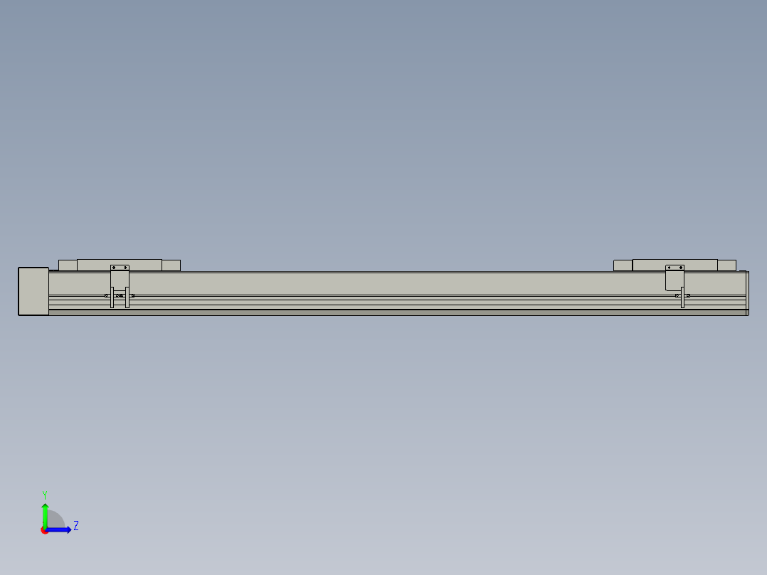 直线模组LHC17-S1000-R设计图纸左视图