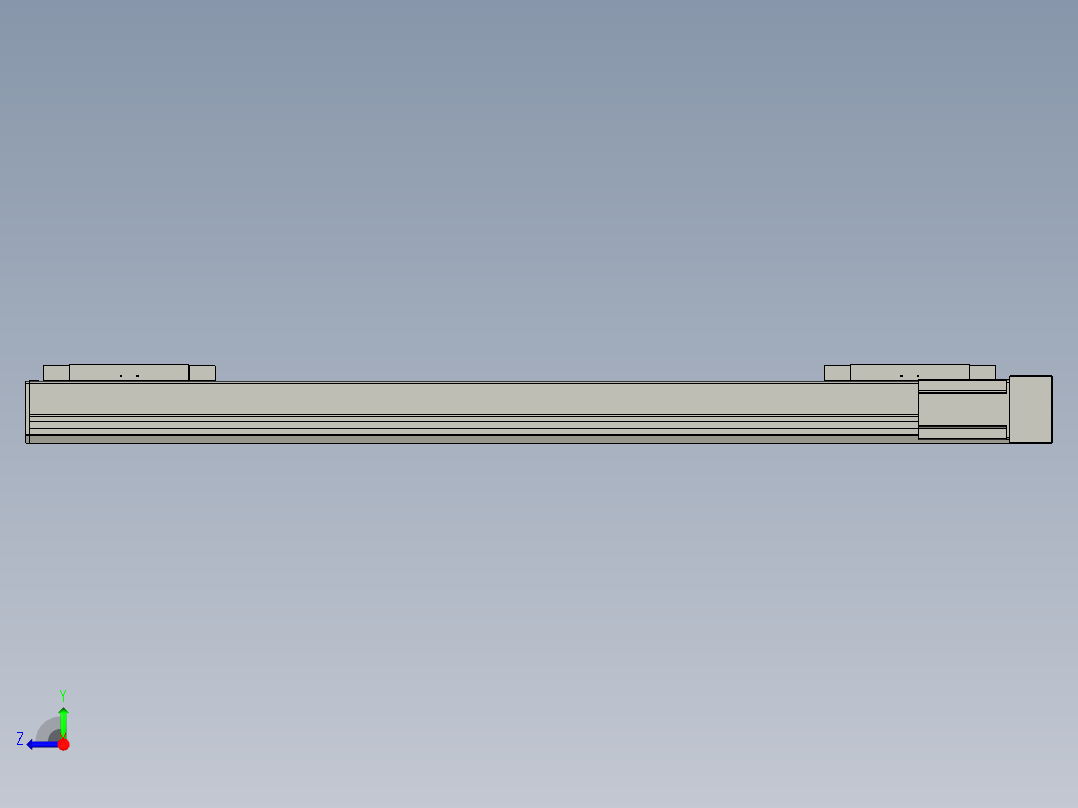 直线模组LHC17-S1000-R设计图纸右视图
