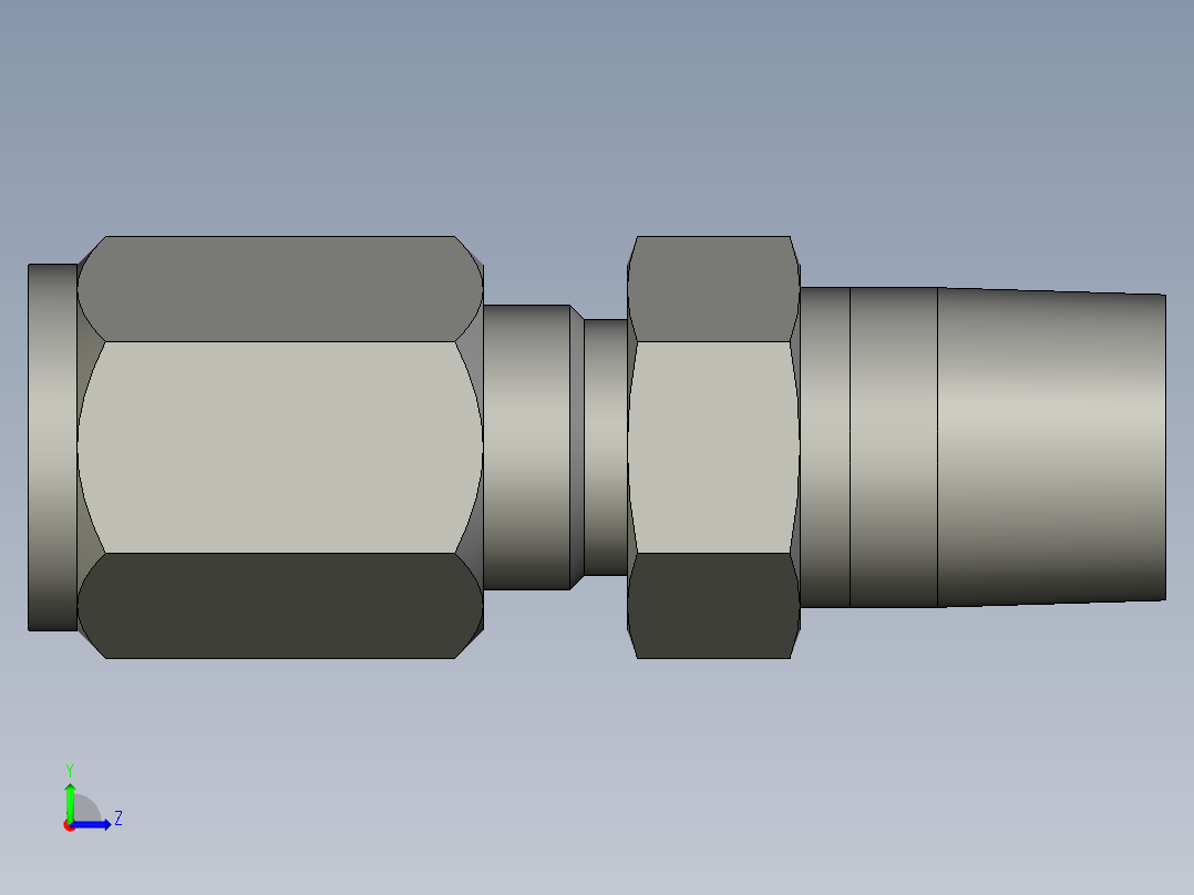 卡套式工业通用硬管接头4-4_fbu-s左视图