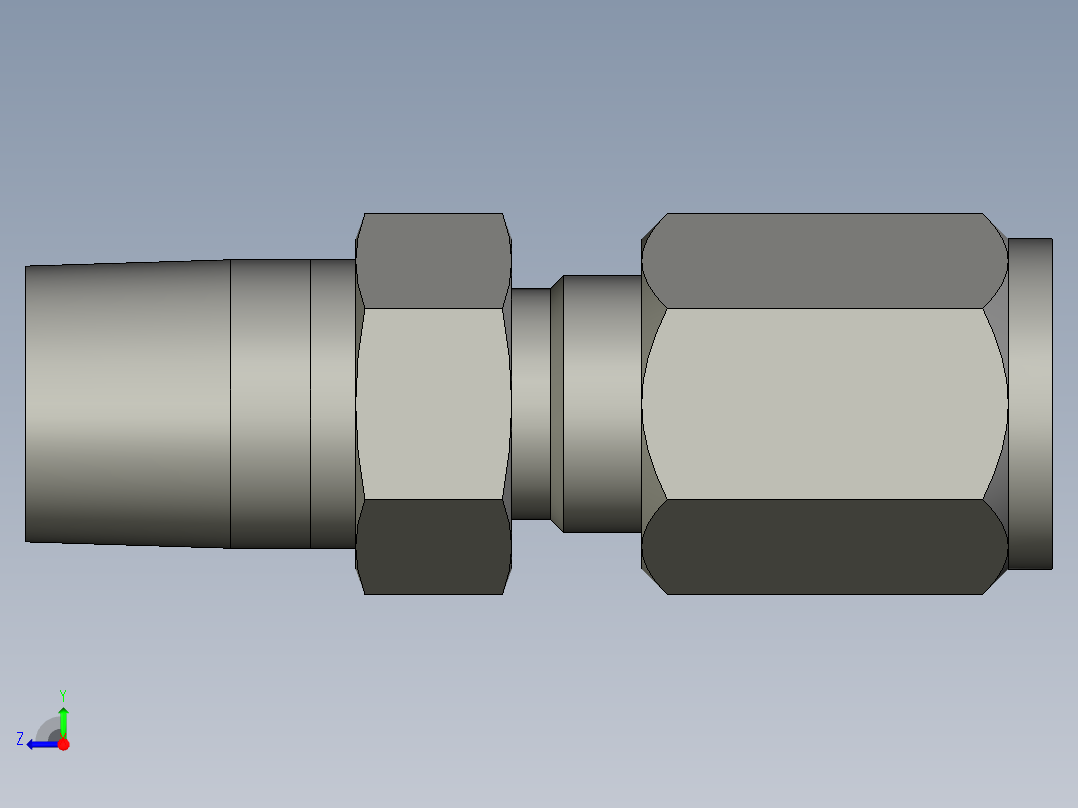 卡套式工业通用硬管接头4-4_fbu-s右视图