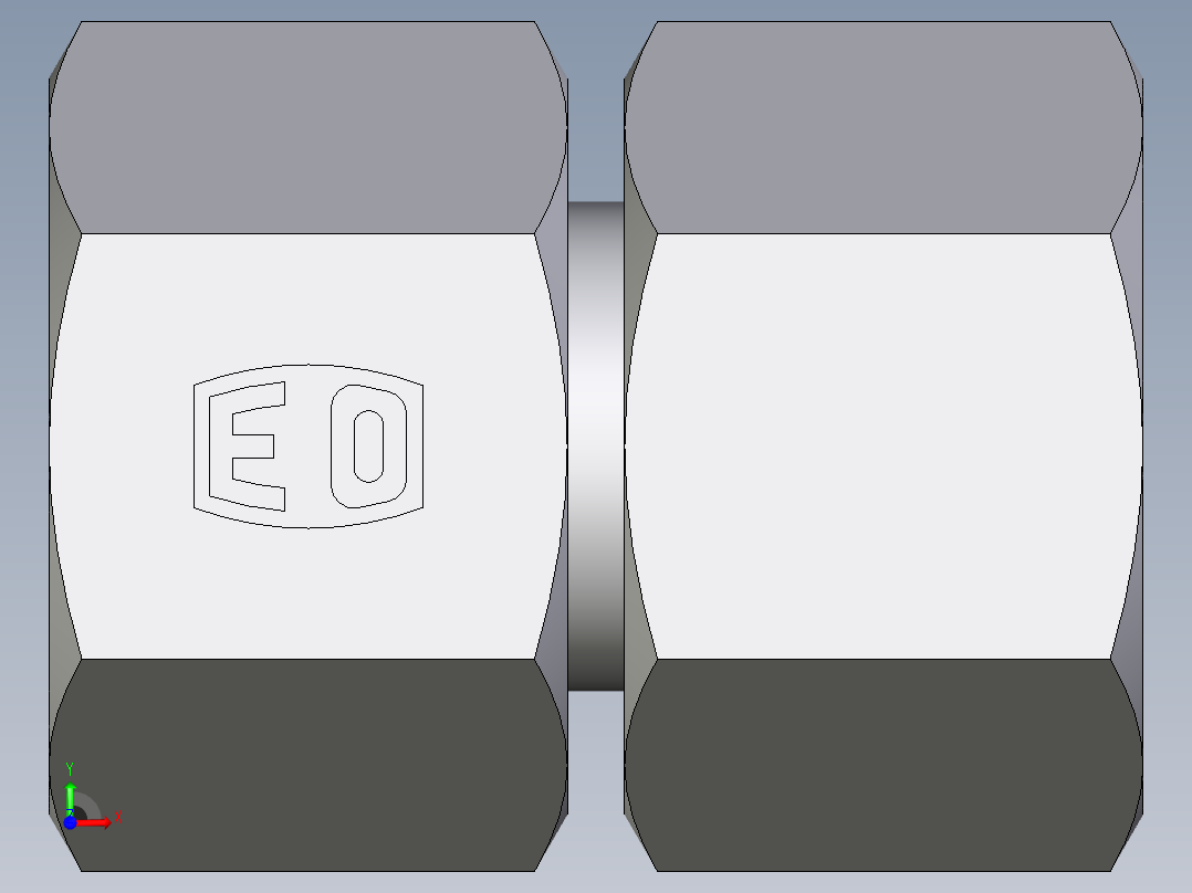 卡套式工业通用硬管接头EO_Swivel_union_GZ14SCF前视图