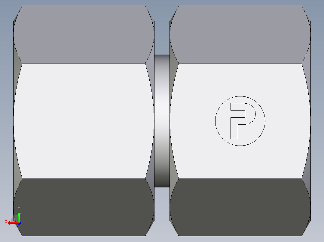 卡套式工业通用硬管接头EO_Swivel_union_GZ14SCF后视图