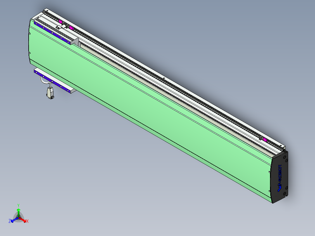 威洛博VL系列直线电机模组-VL22H3-S1100正等轴测图