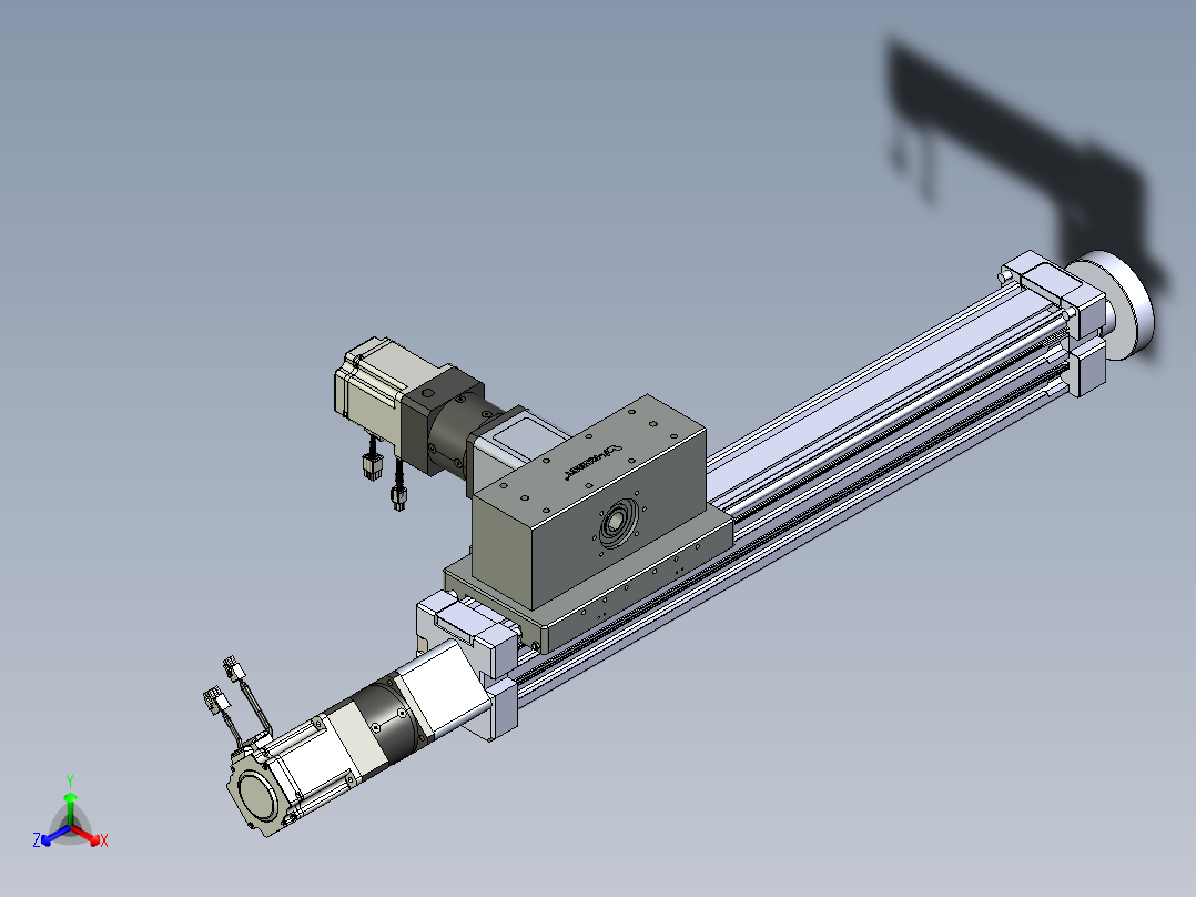 威洛博直线电机模组EB8ZR-L200-S480-RZP75B5K-ZP755K-MS3正等轴测图