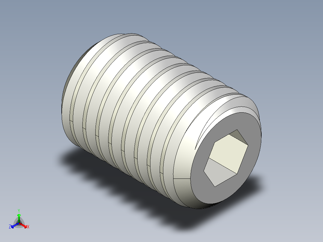 DIN 913-ISO 4026 固定螺钉-M14 L=20.STEP正等轴测图