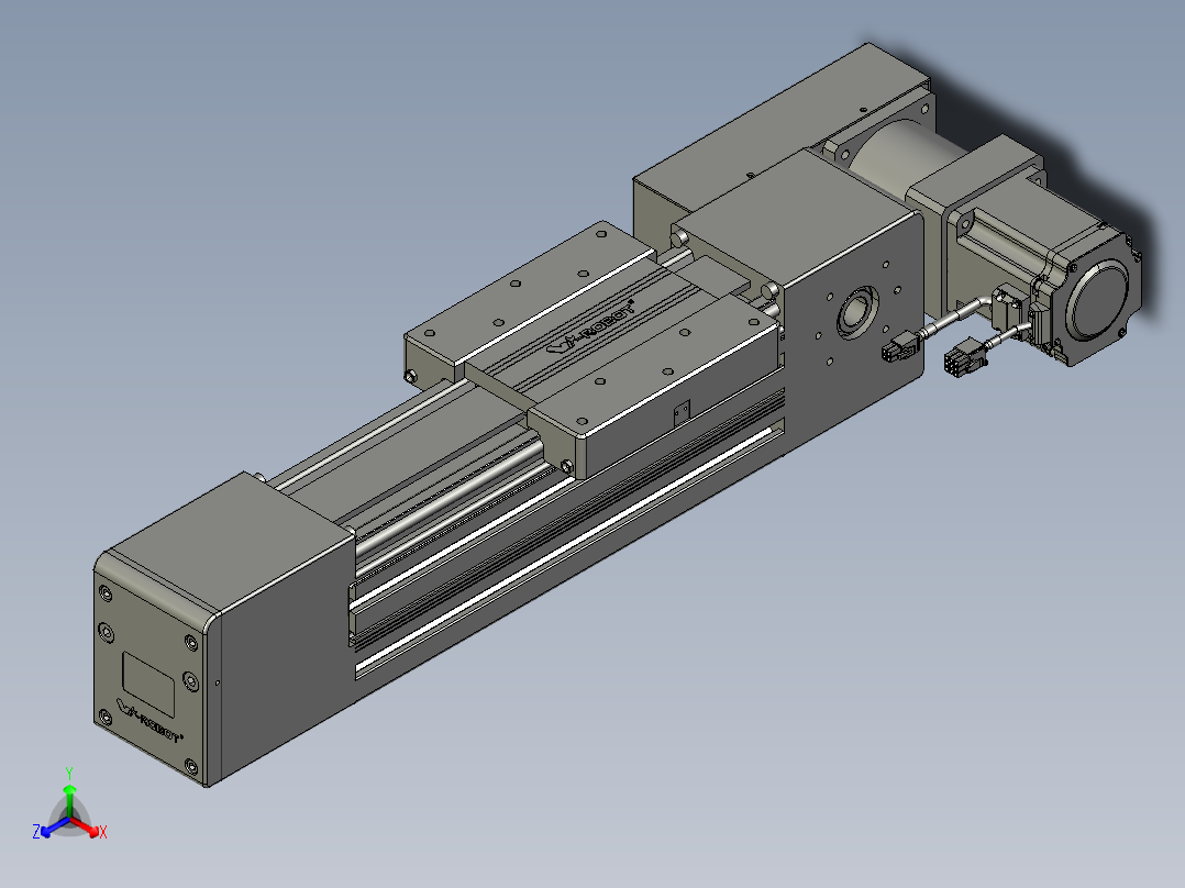 威洛博直线电机模组EB10-L224-S150-BL-ZP75-MS3-5K正等轴测图