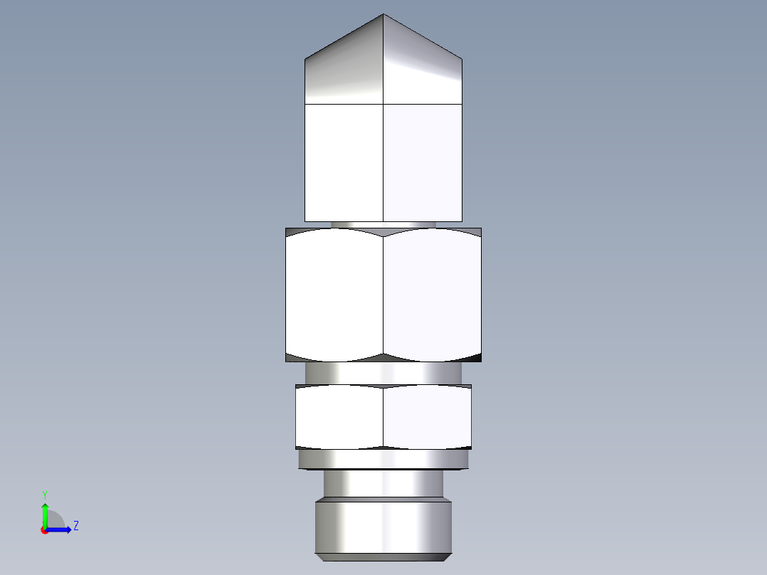 卡套式工业通用硬管接头EO_Assembled_adjustable_standpipe_elbow_EVW16SROMD71左视图