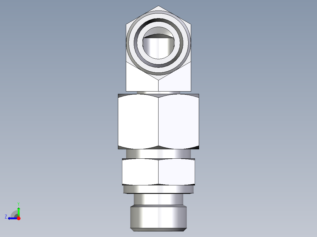 卡套式工业通用硬管接头EO_Assembled_adjustable_standpipe_elbow_EVW16SROMD71右视图