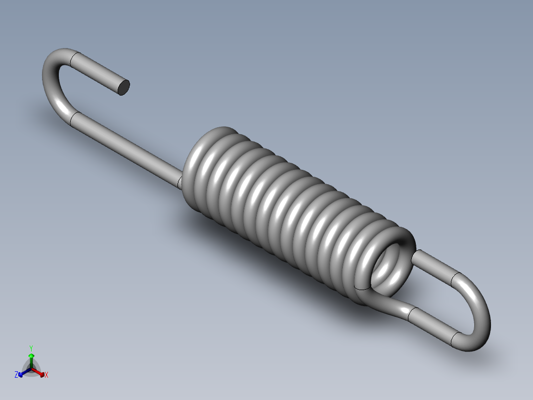 异形弹簧-1330K290_EXTENSION SPRING正等轴测图