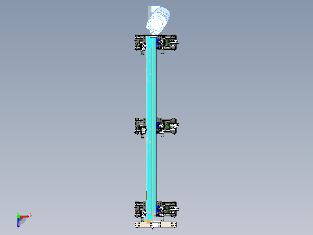 冷藏箱型材边框五轴可调整夹具俯视图
