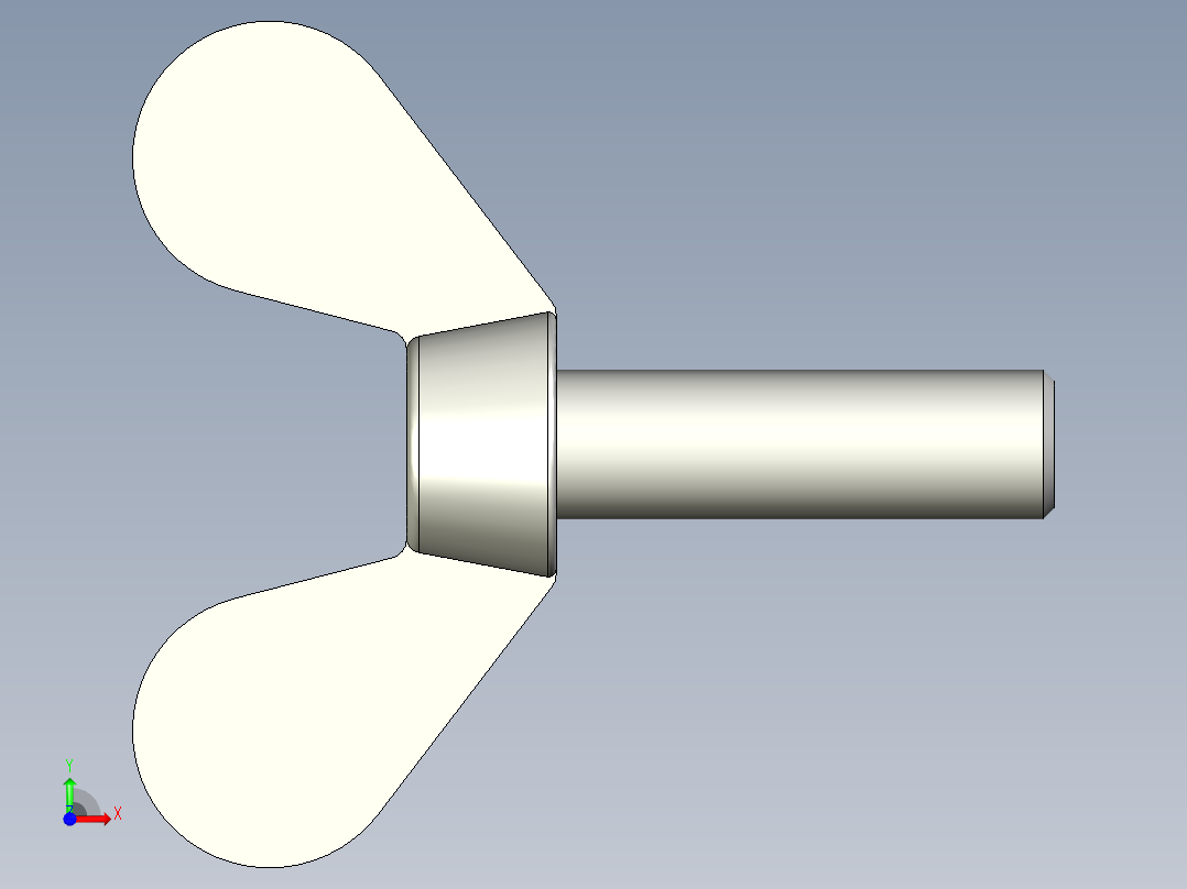 带耳螺钉-DIN_316_Wing_screws_6x0.75x20-17-11_33_2.3_17_6.stp前视图