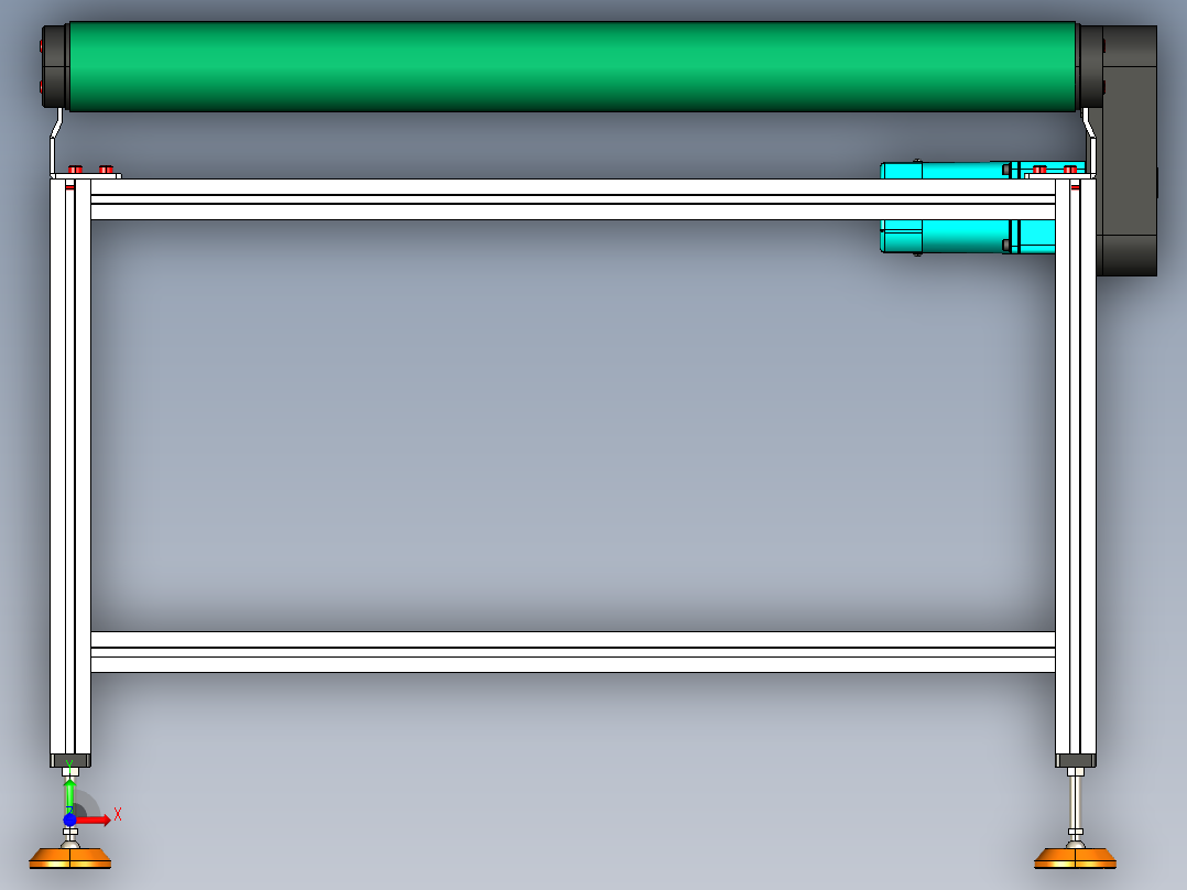 LE-XC4080-右边驱动带支座重载皮带线-负载200kg前视图