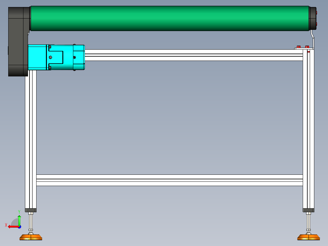 LE-XC4080-右边驱动带支座重载皮带线-负载200kg后视图