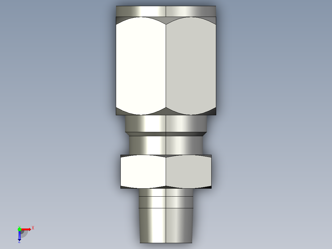 卡套式工业通用硬管接头6-2_fbu-s俯视图
