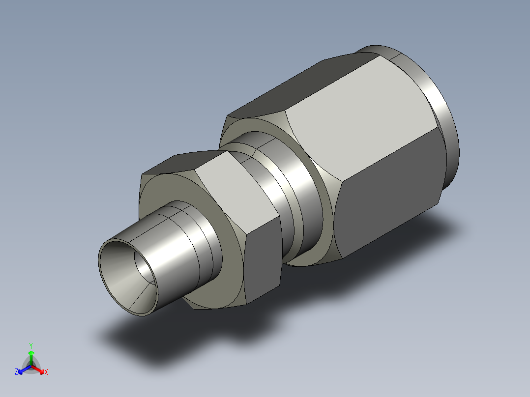 卡套式工业通用硬管接头6-2_fbu-s正等轴测图