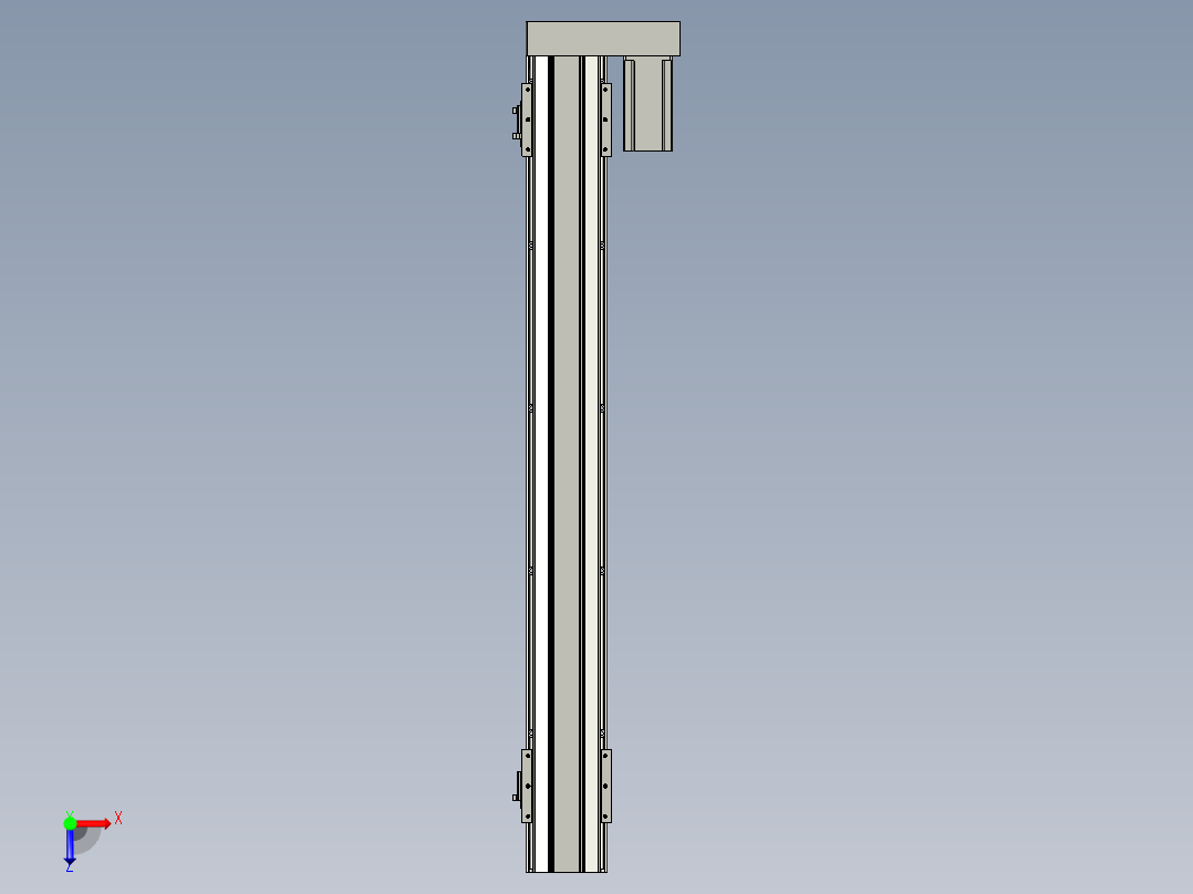 直线模组LHAT10-CA-S800-R-C3设计图纸俯视图