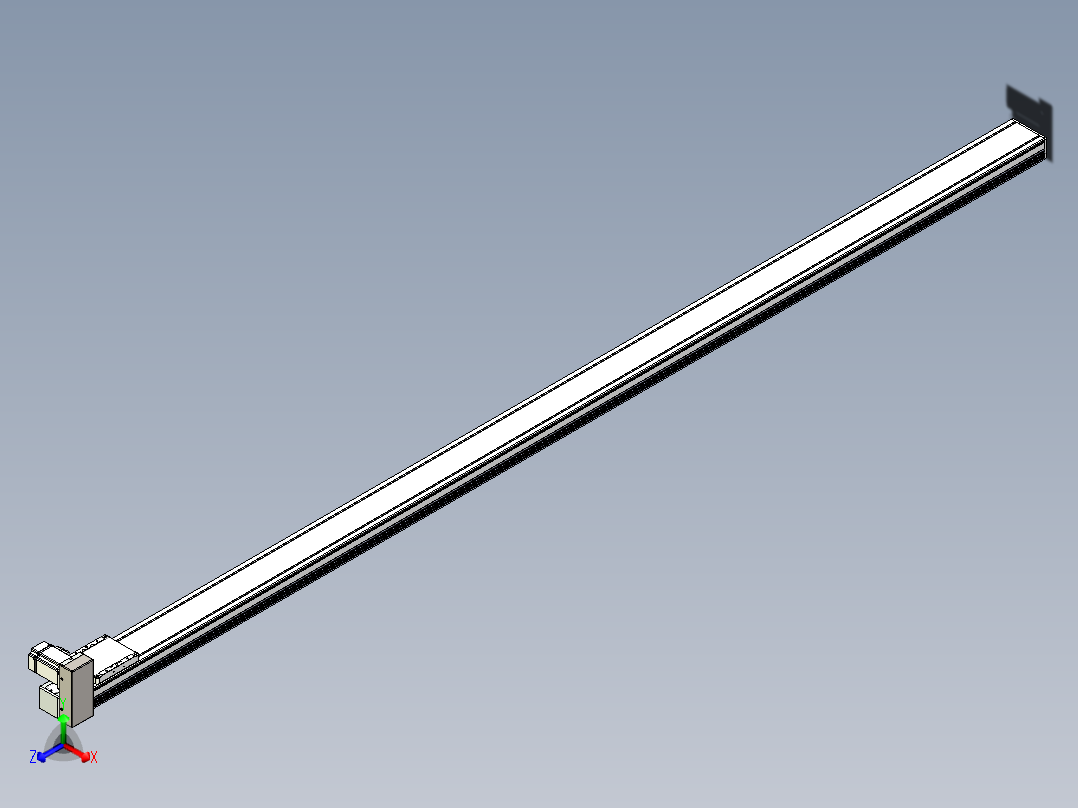 同步带全封闭直线模组TPA-HCB-105D-90-L2700-RU-Y-P20-N3正等轴测图