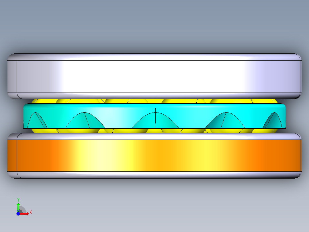 平面推力球轴承51200前视图