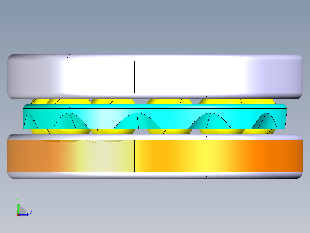 平面推力球轴承51200左视图