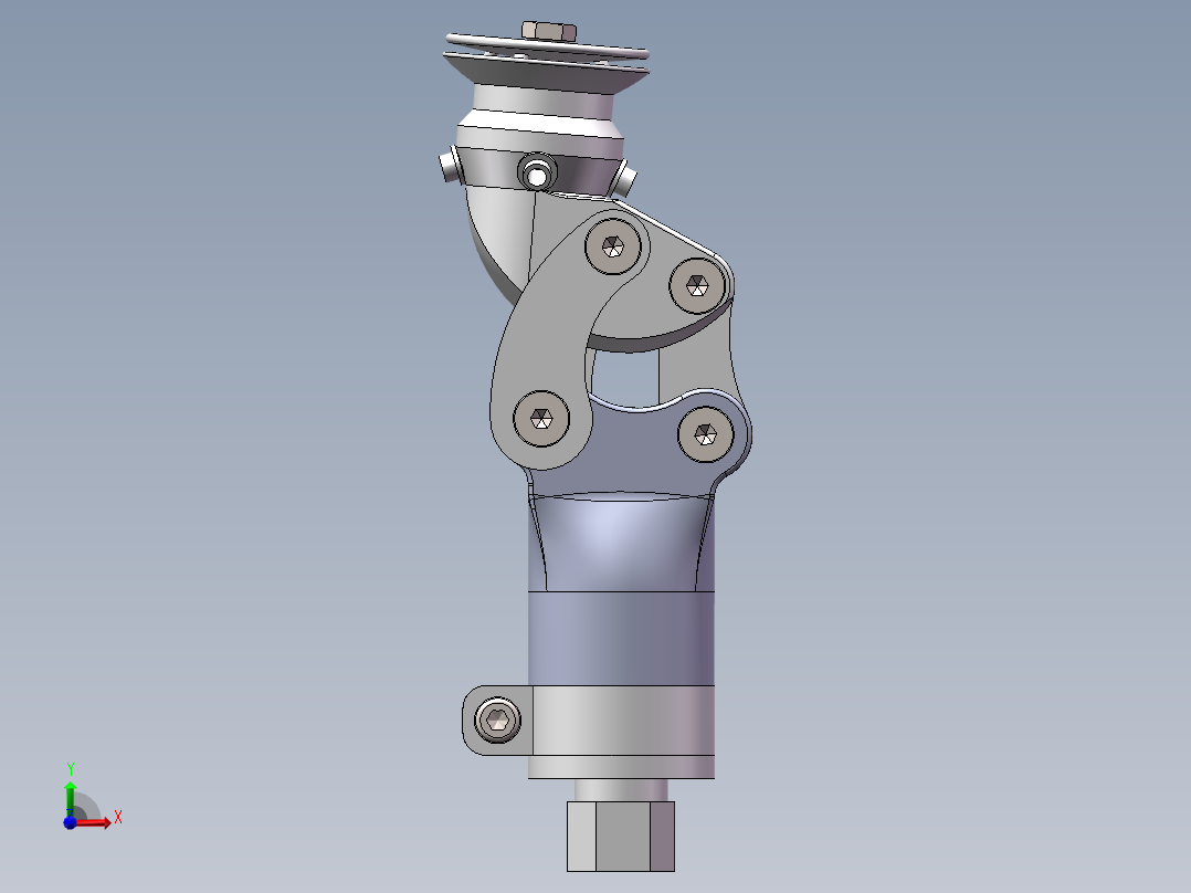 四连杆膝关节机构前视图