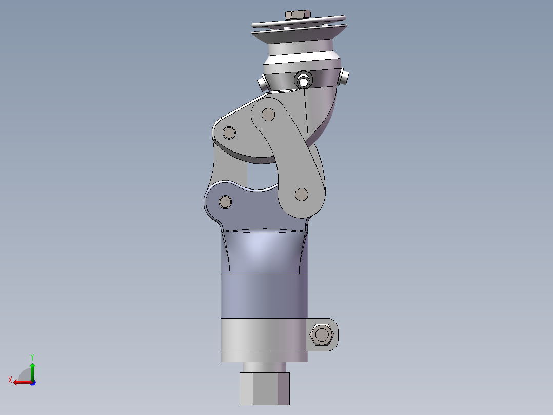 四连杆膝关节机构后视图