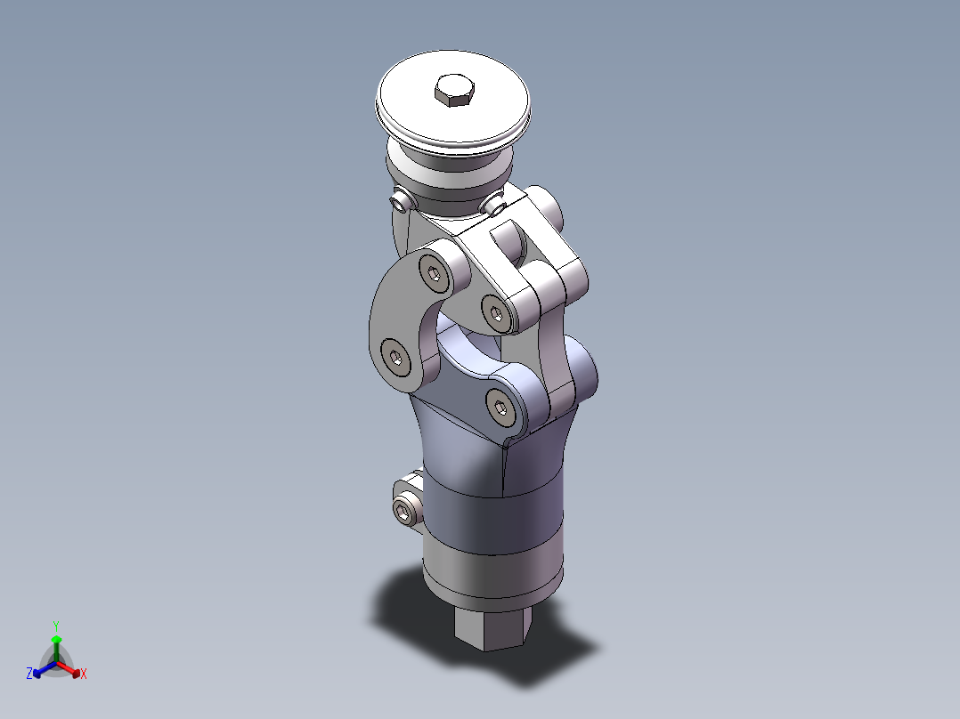 四连杆膝关节机构正等轴测图