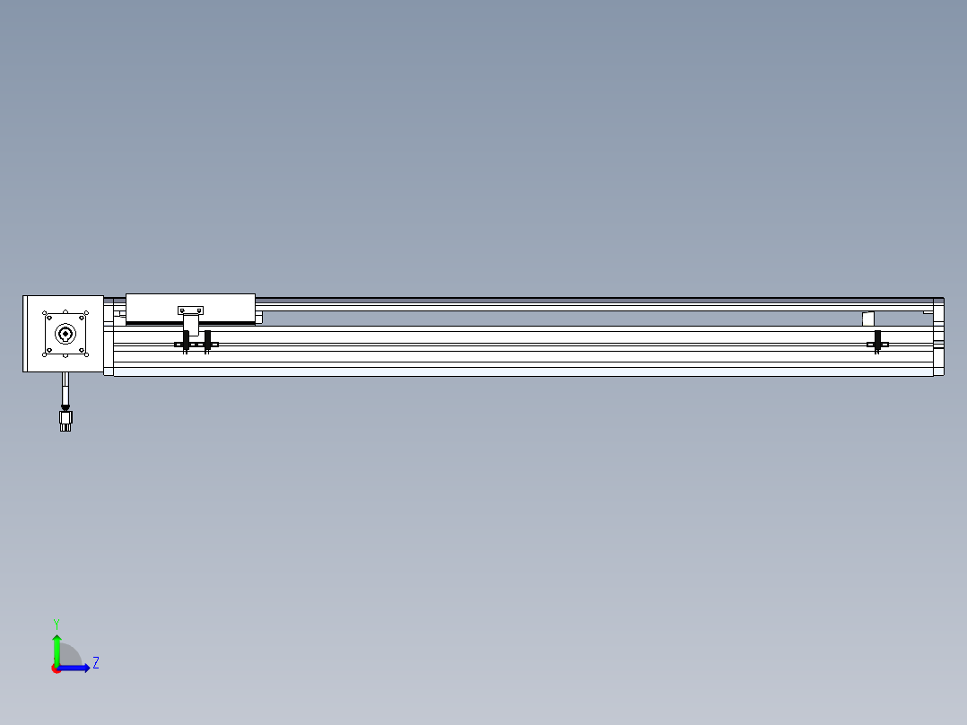 东锦同步带传动-直线滑台模组DH170B-L150-S700-BL-P400W-C3左视图