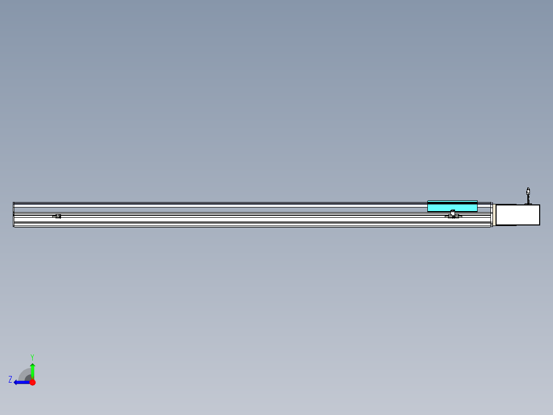 同步带滑台-半封闭B22H-L100-C-S1800-R-P75-D3-N5右视图