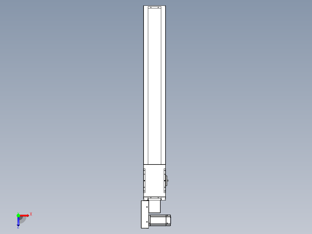 同步带全封闭直线模组TPA-HCB-120D-90-L800-ML-Y-P40-N3俯视图