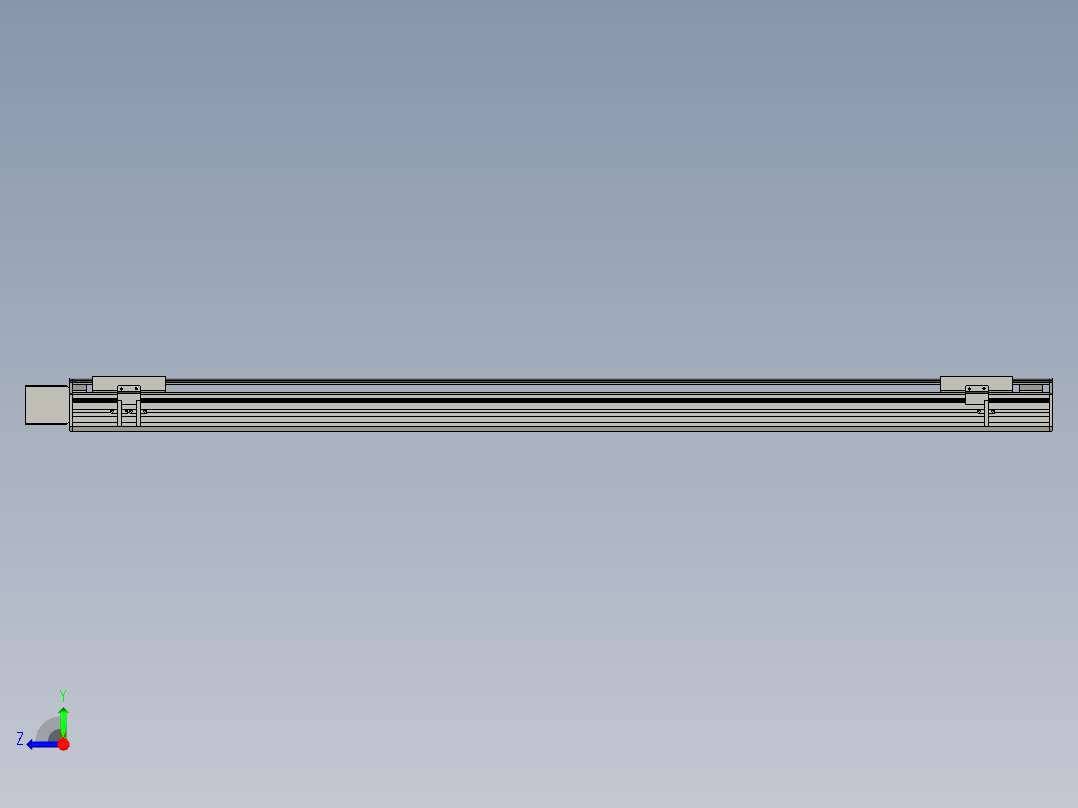 直线模组WG-LHB12-S1250-R(B)设计图纸右视图