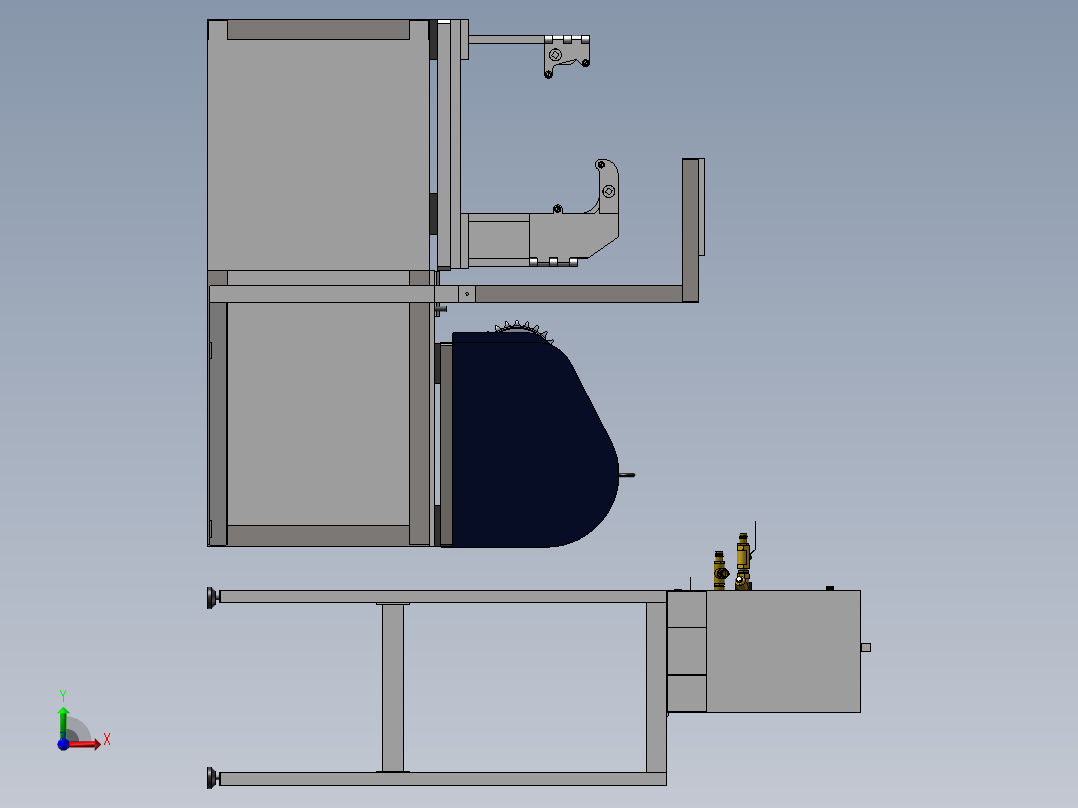 摩托车发动机磨合机前视图