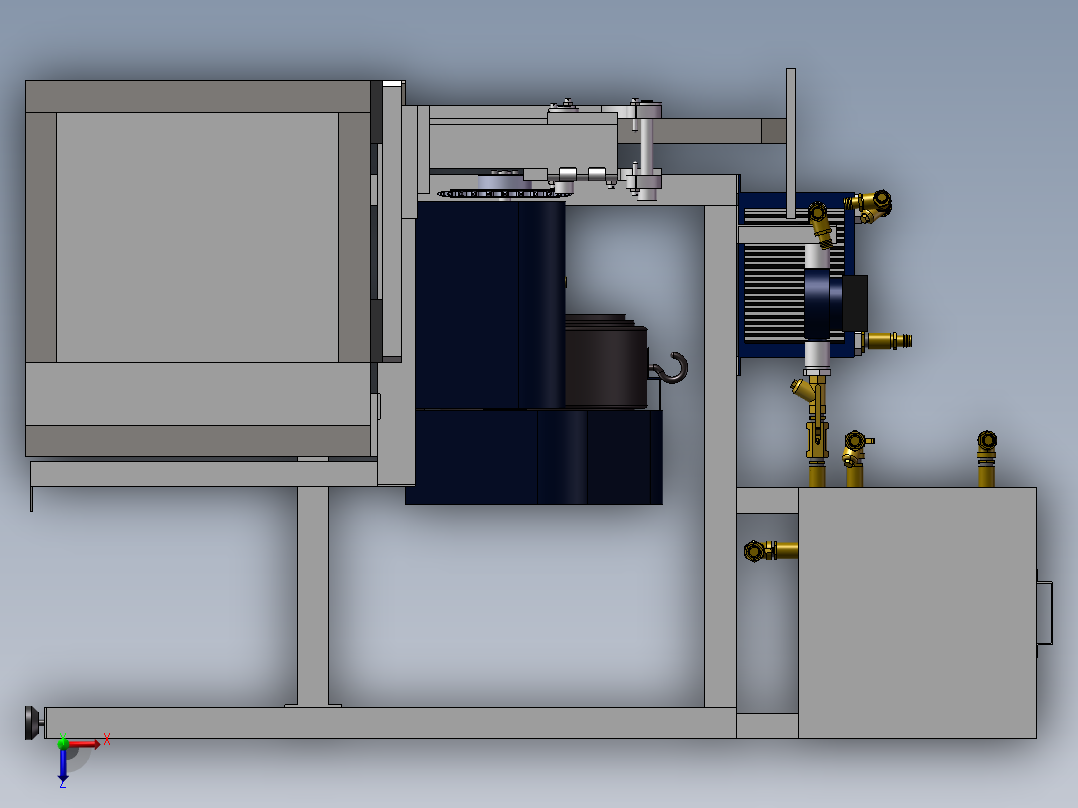 摩托车发动机磨合机俯视图